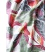 Ръчно рисуван голям копринен шал тропически цветя Heliconia и Zantedeschia Calla Lily